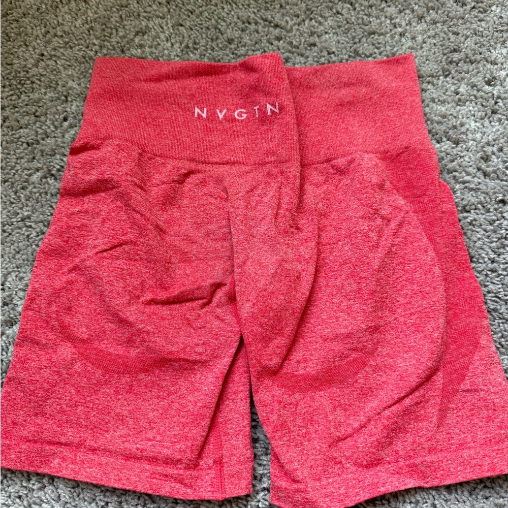 NVGTN Red Athletic Shorts High Waist Moisture-Wicking